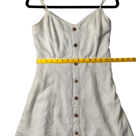 Garage‎ Linen Blend Cross-back Mini Dress Button Front Sleeveless Size Small - Picture 10 of 11